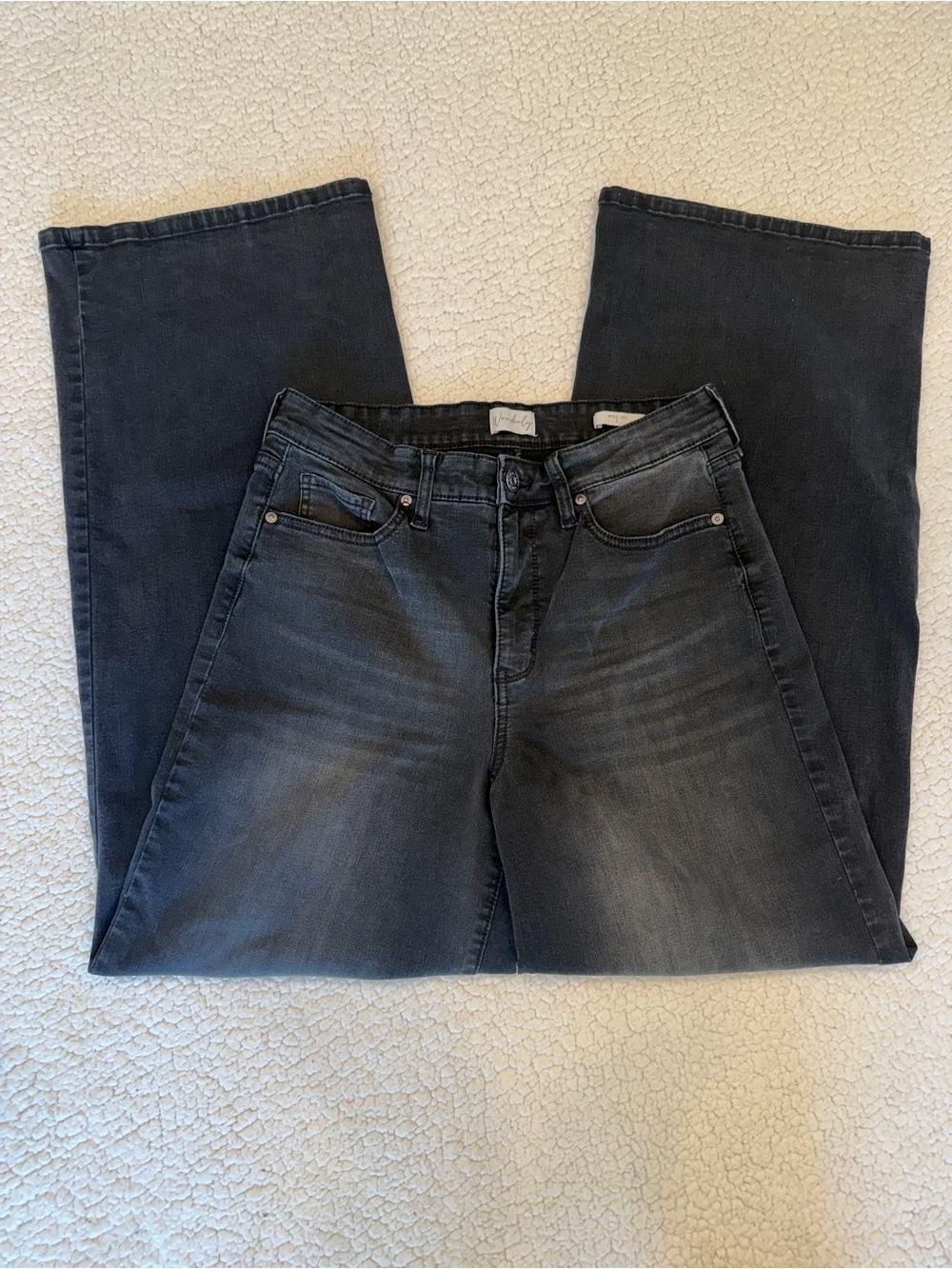Wonderly Black Washed wide leg Jeans 8